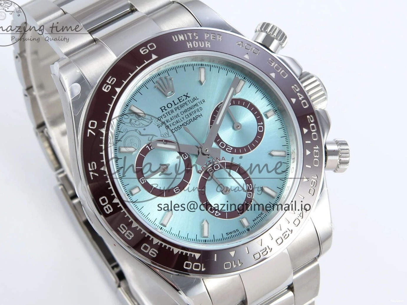 126506 1:1 Edition Ice Best SH4131 Daytona Strap V5 on Blue QF SS Dial Bracelet 0330